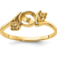 14K Yellow Gold Ring Mounting for 7mm Pearl with Dual 1.7mm Side Stone Settings by Monteluci Fine Jewelry