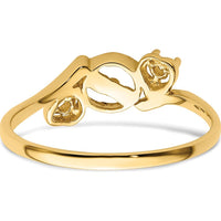 14K Yellow Gold Ring Mounting for 7mm Pearl with Dual 1.7mm Side Stone Settings by Monteluci Fine Jewelry