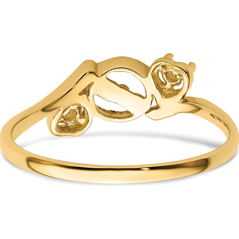 14K Yellow Gold Ring Mounting for 7mm Pearl with Dual 1.7mm Side Stone Settings by Monteluci Fine Jewelry