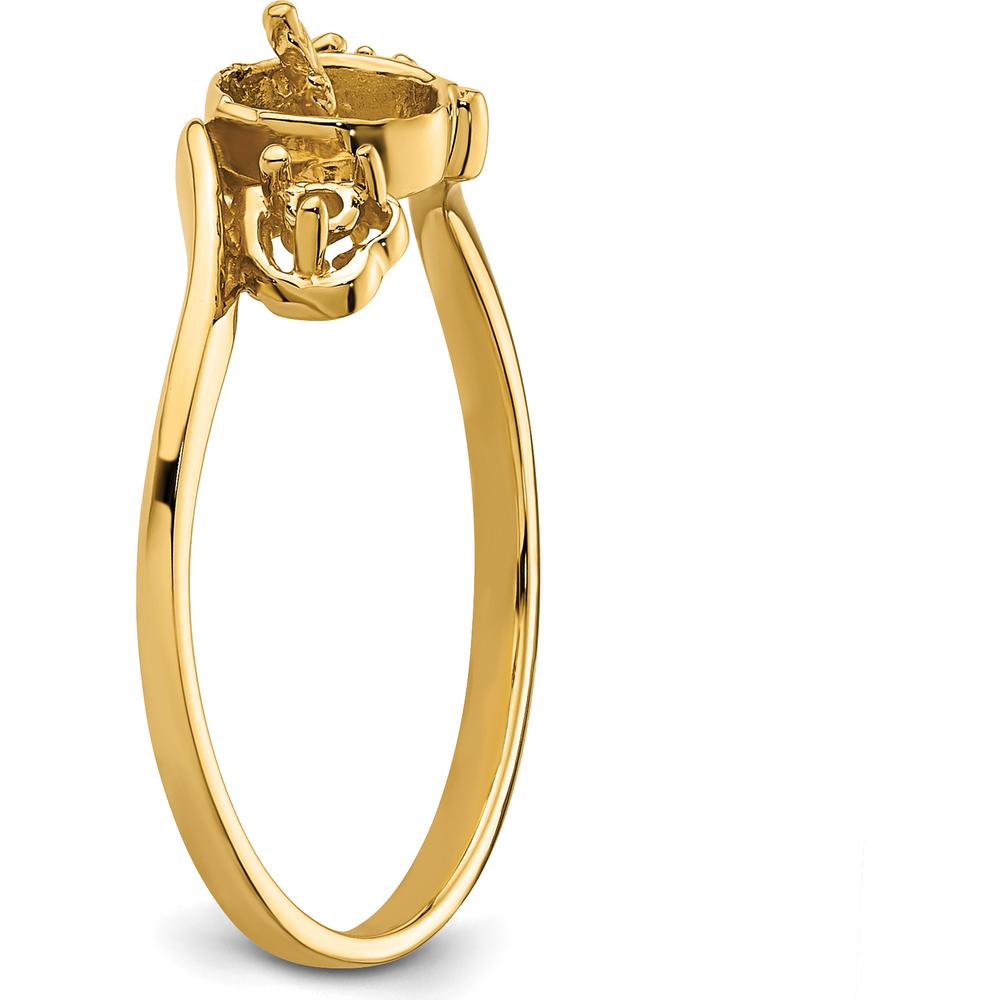 14K Yellow Gold Ring Mounting for 7mm Pearl with Dual 1.7mm Side Stone Settings by Monteluci Fine Jewelry