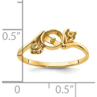 14K Yellow Gold Ring Mounting for 7mm Pearl with Dual 1.7mm Side Stone Settings by Monteluci Fine Jewelry