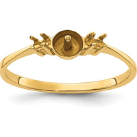 14K Yellow Gold Ring Mounting for Custom Gemstone Setting - Polished Finish by Monteluci Fine Jewelry
