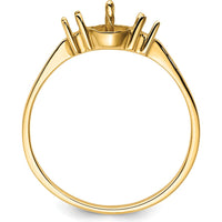 14K Yellow Gold Ring Mounting for Custom Gemstone Setting - Polished Finish by Monteluci Fine Jewelry