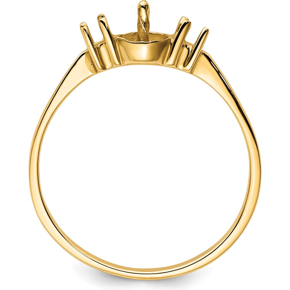 14K Yellow Gold Ring Mounting for Custom Gemstone Setting - Polished Finish by Monteluci Fine Jewelry