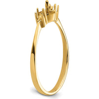 14K Yellow Gold Ring Mounting for Custom Gemstone Setting - Polished Finish by Monteluci Fine Jewelry