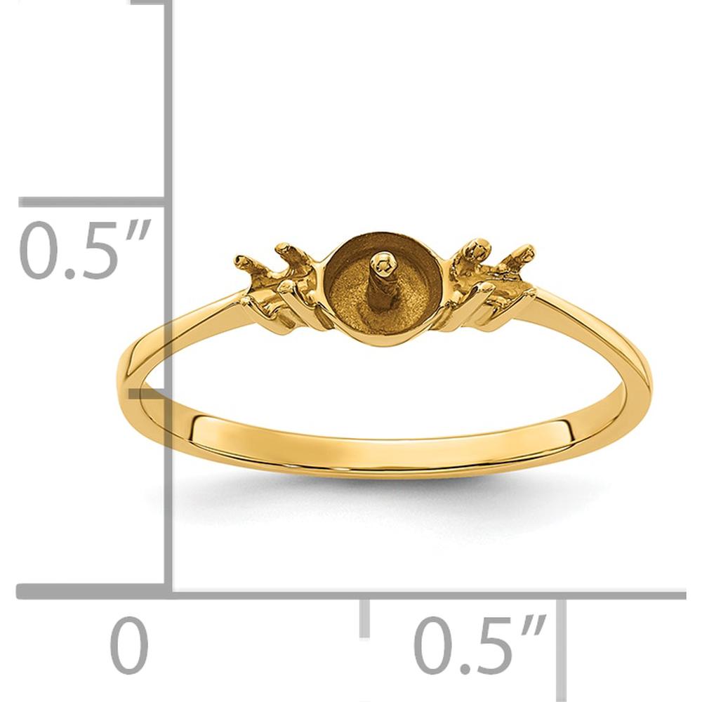 14K Yellow Gold Ring Mounting for Custom Gemstone Setting - Polished Finish by Monteluci Fine Jewelry
