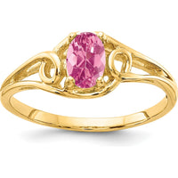 14K Yellow Gold Ring with 0.26 Carat Oval Pink Tourmaline by Monteluci Fine Jewelry