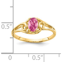14K Yellow Gold Ring with 0.26 Carat Oval Pink Tourmaline by Monteluci Fine Jewelry