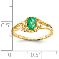 14K Yellow Gold Ring with 0.42 Carat Oval Natural Emerald by Monteluci Fine Jewelry