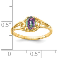 14K Yellow Gold Ring with 0.57 Carat Oval Mystic Fire Topaz by Monteluci Fine Jewelry