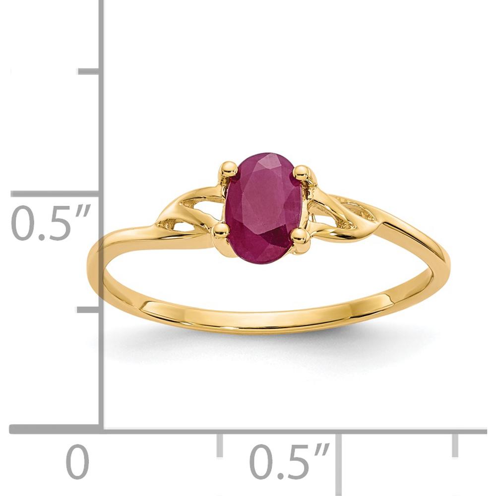 14K Yellow Gold Ring with 0.63 Carat Oval Ruby in Four-Prong Split Shank Setting by Oro Pregiato