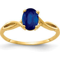 14K Yellow Gold Ring with 1.05 Carat Oval Blue Sapphire by Monteluci Fine Jewelry