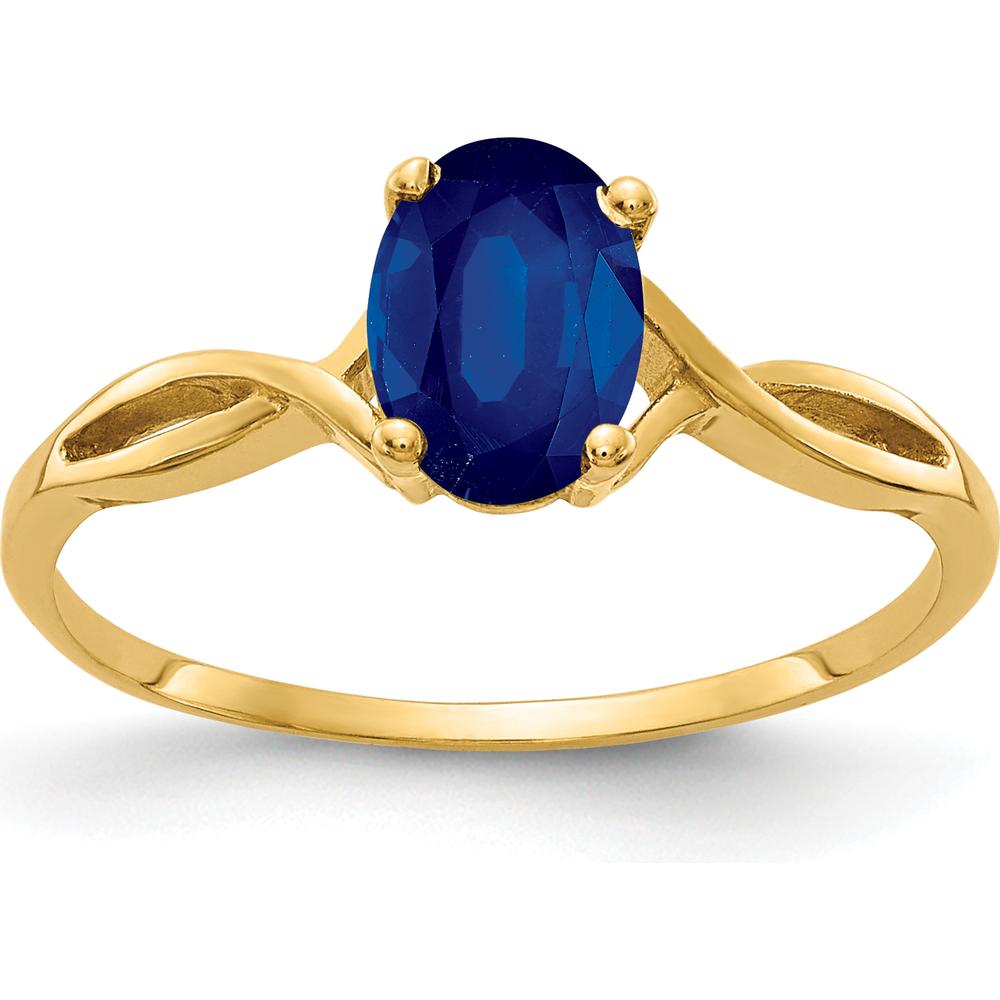 14K Yellow Gold Ring with 1.05 Carat Oval Blue Sapphire by Monteluci Fine Jewelry