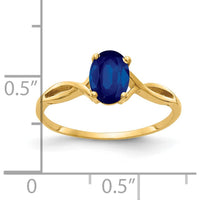 14K Yellow Gold Ring with 1.05 Carat Oval Blue Sapphire by Monteluci Fine Jewelry
