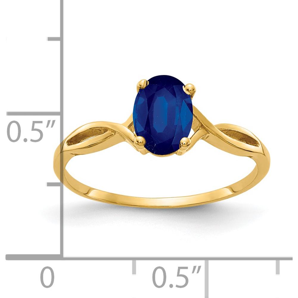 14K Yellow Gold Ring with 1.05 Carat Oval Blue Sapphire by Monteluci Fine Jewelry