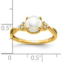 14K Yellow Gold Ring with 1.73 Carat Button Pearl and 0.008 Carat Natural Diamonds by 0