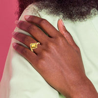 14K Yellow Gold Ring with 10x8mm Emerald-Cut Natural Citrine - 2.95 Carat Gemstone by Monteluci Fine Jewelry