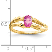 14K Yellow Gold Ring with 6x4mm Oval Pink Sapphire - 0.60 Carat Natural Faceted Gemstone by Monteluci Fine Jewelry
