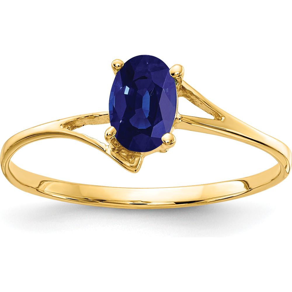 14K Yellow Gold Ring with 6x4mm Oval Sapphire - 0.65 Carat Natural Sapphire by Monteluci Fine Jewelry
