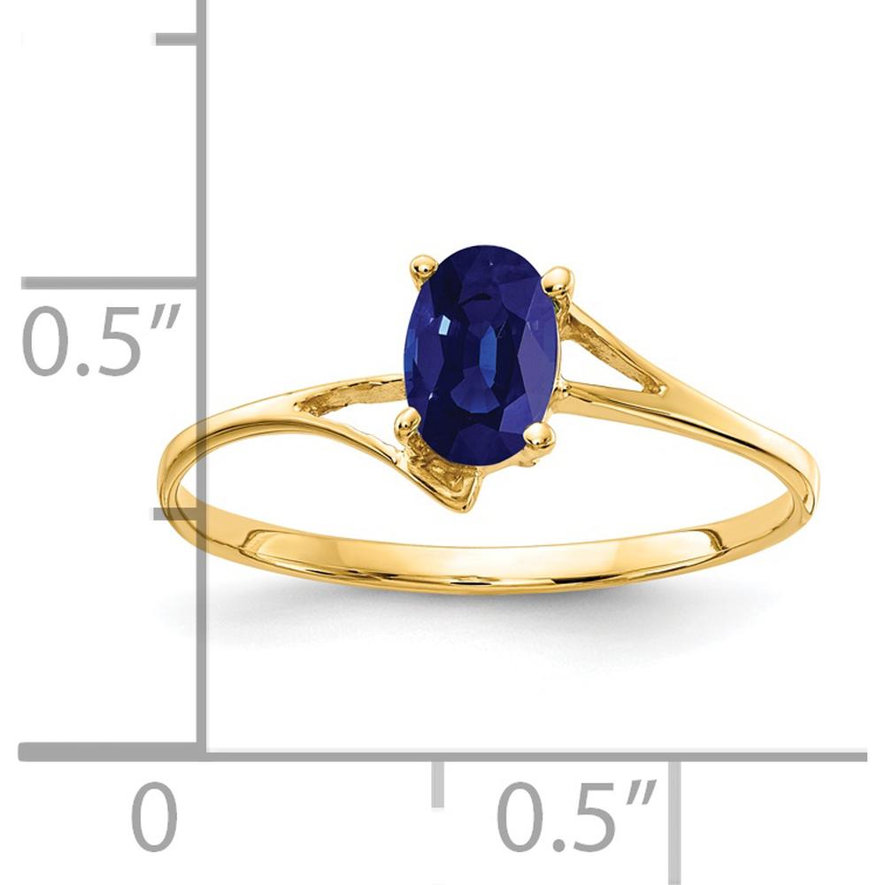 14K Yellow Gold Ring with 6x4mm Oval Sapphire - 0.65 Carat Natural Sapphire by Monteluci Fine Jewelry