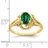 14K Yellow Gold Ring with 7x5mm Oval Helenite Gemstone - 1.00 Carat Total Weight by Monteluci Fine Jewelry