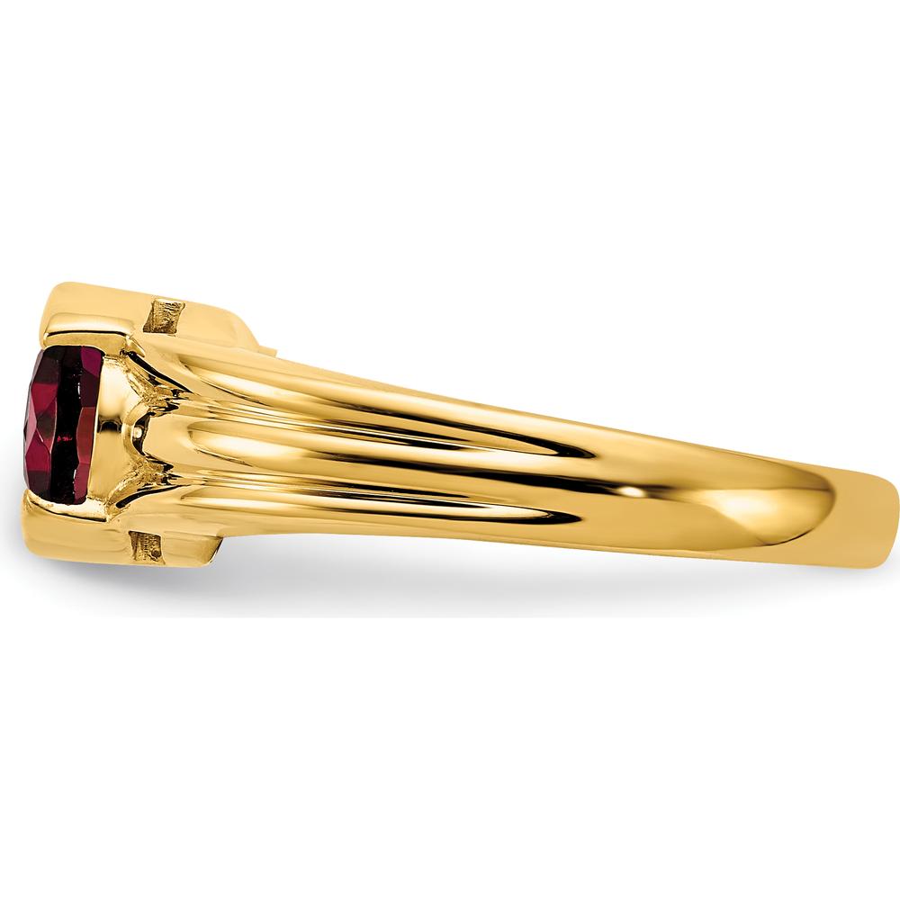 14K Yellow Gold Ring with 8x6mm Natural Oval Garnet - 1.40 Carat by Monteluci Fine Jewelry