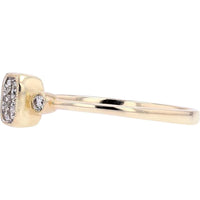 14K Yellow Gold Ring with Cushion-Shaped Diamond Cluster and Milgrain Detail - 0.11 Carats Total Diamond Weight