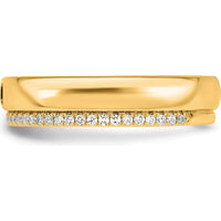 14K Yellow Gold Ring with Green Birthstone and Diamond Accent - 0.15 Carat Total Diamond Weight by Oro Pregiato