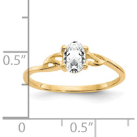 14K Yellow Gold Ring with Oval Natural White Topaz - 0.55 Carat by Oro Pregiato