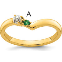 14K Yellow Gold Ring with Round Diamond and Customizable Birthstone Setting by Oro Pregiato