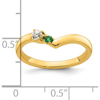 14K Yellow Gold Ring with Round Diamond and Customizable Birthstone Setting by Oro Pregiato