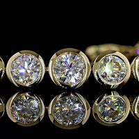 14K Yellow Gold Riviera Bracelet with Bezel Set Brilliant Round Lab Diamonds - 5.92 Total Carat Weight - Covaloro Fine Jewelry