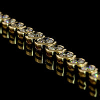 14K Yellow Gold Riviera Bracelet with Bezel Set Brilliant Round Lab Diamonds - 5.92 Total Carat Weight - Covaloro Fine Jewelry