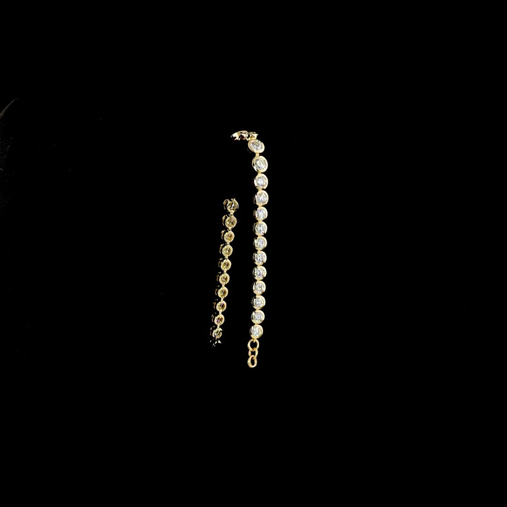 14K Yellow Gold Riviera Bracelet with Bezel Set Round Lab Diamonds - 6.19 Carat Total Weight - Covaloro Fine Jewelry