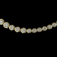 14K Yellow Gold Riviera Graduated Necklace with Bezel Set Round Lab Diamonds - 10.06 Carats Total Diamond Weight - Covaloro Fine Jewelry