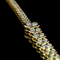 14K Yellow Gold Riviera Graduated Necklace with Bezel Set Round Lab Diamonds - 10.06 Carats Total Diamond Weight - Covaloro Fine Jewelry