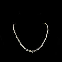 14K Yellow Gold Riviera Necklace with 108 Graduated Round Brilliant Lab Diamonds - 25.03 Carats Total Diamond Weight - Covaloro Fine Jewelry