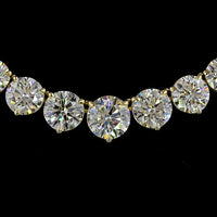 14K Yellow Gold Riviera Necklace with 108 Graduated Round Brilliant Lab Diamonds - 25.03 Carats Total Diamond Weight - Covaloro Fine Jewelry