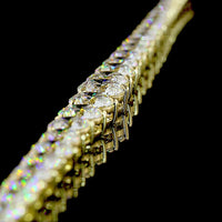 14K Yellow Gold Riviera Necklace with 108 Graduated Round Brilliant Lab Diamonds - 25.03 Carats Total Diamond Weight - Covaloro Fine Jewelry