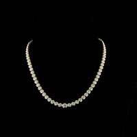 14K Yellow Gold Riviera Necklace with 19.2 Carats of Bezel-Set Round Lab Diamonds - E-F VS Quality - Covaloro Fine Jewelry