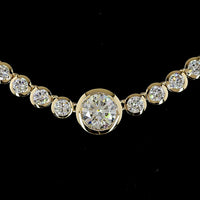 14K Yellow Gold Riviera Necklace with Bezel Set Round Lab Diamonds - 7.79 Carats Total Diamond Weight - Covaloro Fine Jewelry