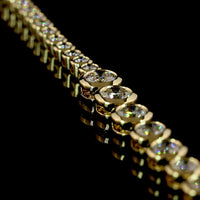 14K Yellow Gold Riviera Necklace with Bezel Set Round Lab Grown Diamonds - 5.32 Carat Total Diamond Weight, E-F Color, VS2 Clarity - Covaloro Fine Jewelry