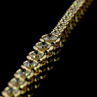 14K Yellow Gold Riviera Necklace with Bezel Set Round Lab Grown Diamonds - 5.32 Carat Total Diamond Weight, E-F Color, VS2 Clarity - Covaloro Fine Jewelry