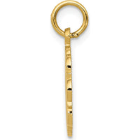14K Yellow Gold RN Registered Nurse Diamond-Cut Textured Back Charm - 20mm Length by Oro Pregiato