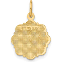 14K Yellow Gold RN Registered Nurse Diamond-Cut Textured Back Charm - 20mm Length by Oro Pregiato
