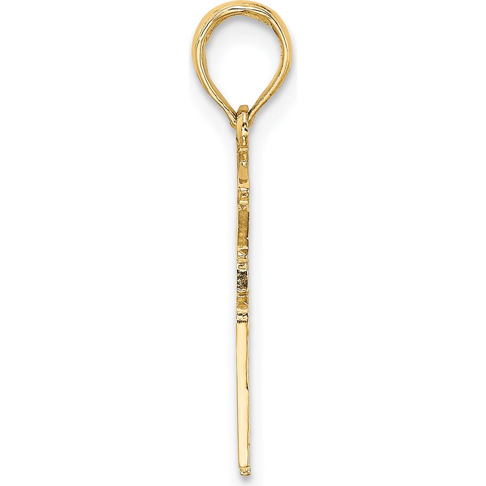 14K Yellow Gold RN Registered Nurse Pendant Charm - Textured Design by Oro Pregiato