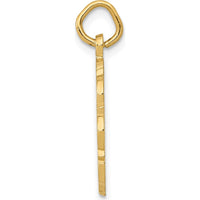 14K Yellow Gold RN Registered Nurse Textured Disc Charm - 25mm Length by Oro Pregiato
