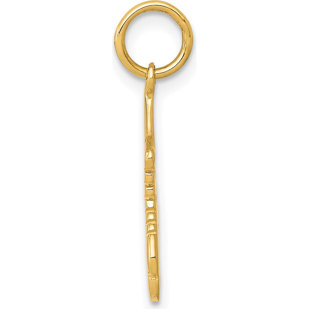 14K Yellow Gold Roller Skates Charm Pendant