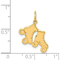 14K Yellow Gold Roller Skates Charm Pendant
