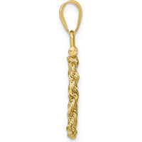 14K Yellow Gold Rope Coin Bezel Pendant with Screw Top - 13.0mm Diameter by Numis Coin Jewelry